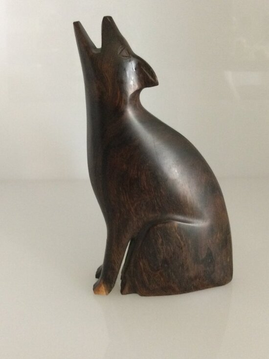 Other - Vintage Hand Carved Ironwood Howling Coyote Wolf Figurine Decor Southwestern